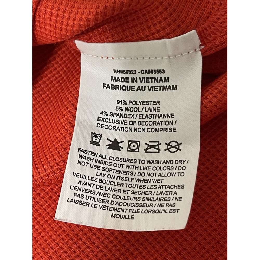 Vintage Nike Pullover Womens Small Orange Thermal 1/4 Zip ACG Wool Blend - Picture 4 of 9